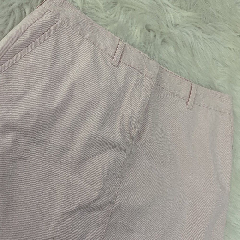 LL bean womens pink striped skirt size 16 petite lined cotton blend stretch - Picture 2 of 10
